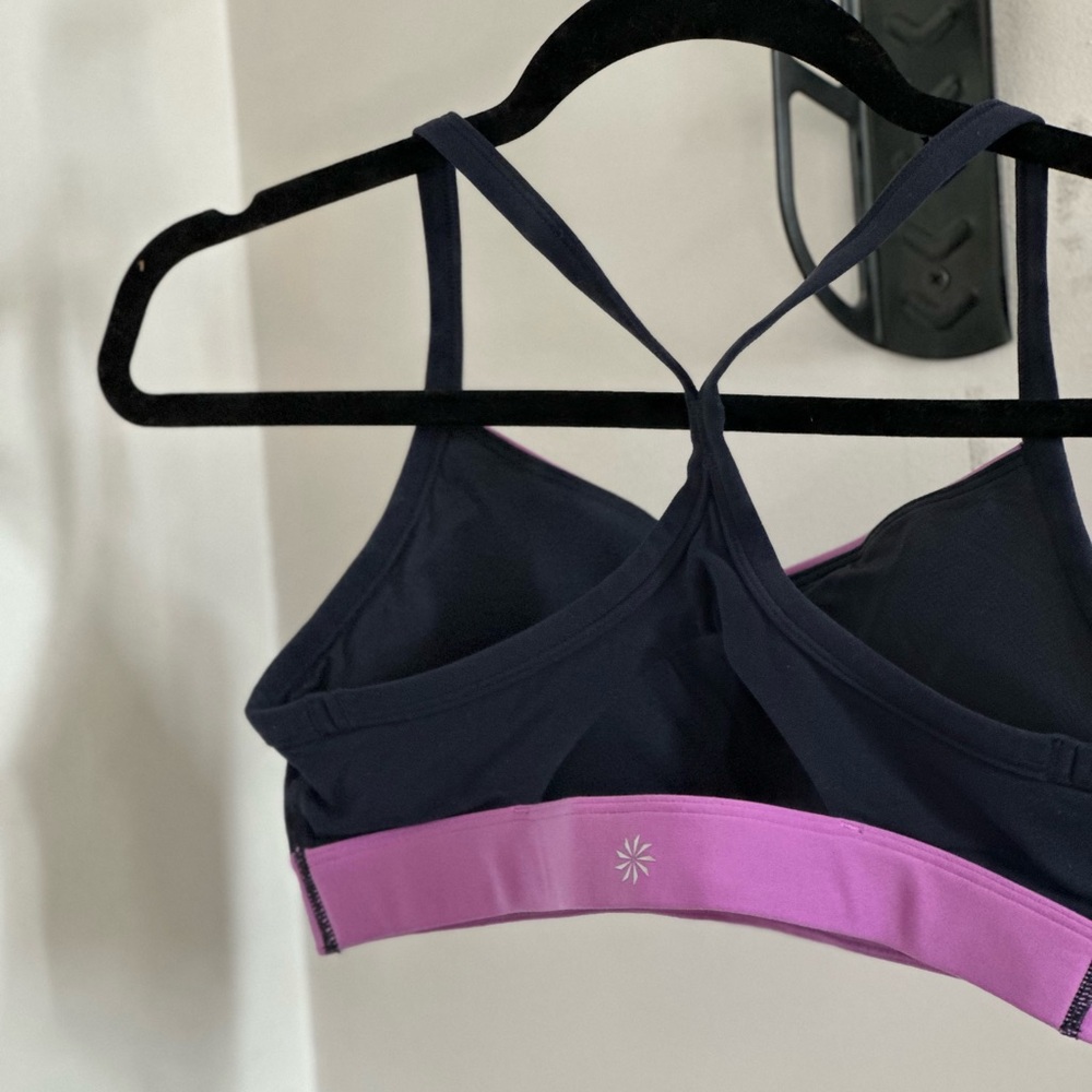 Athleta two toned Navy Blue and Purple Sports Bra, NWOT, small - Picture 4 of 8